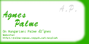 agnes palme business card